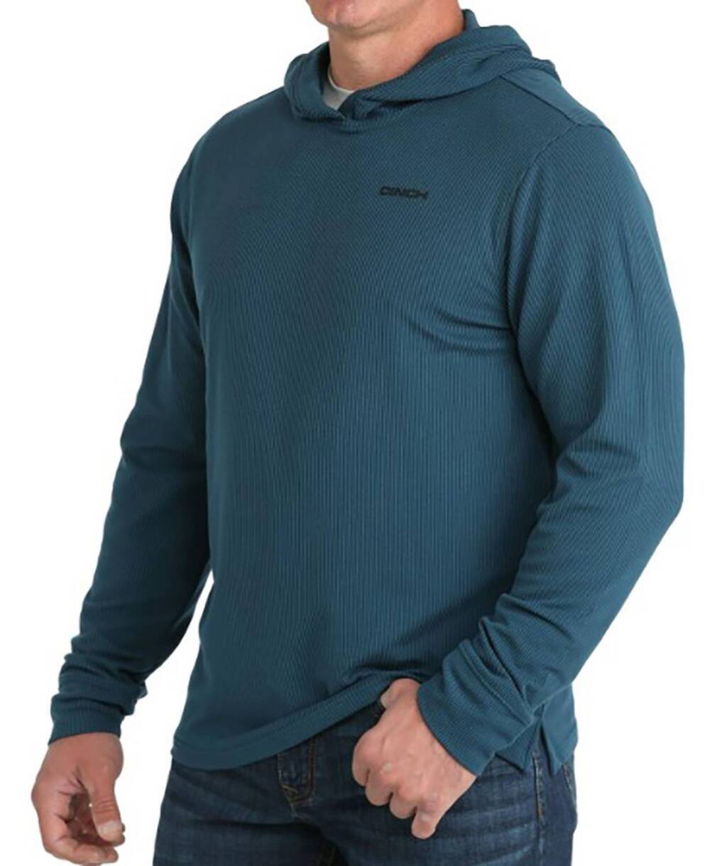 NEW CINCH men's essential performance light hoodie in blue